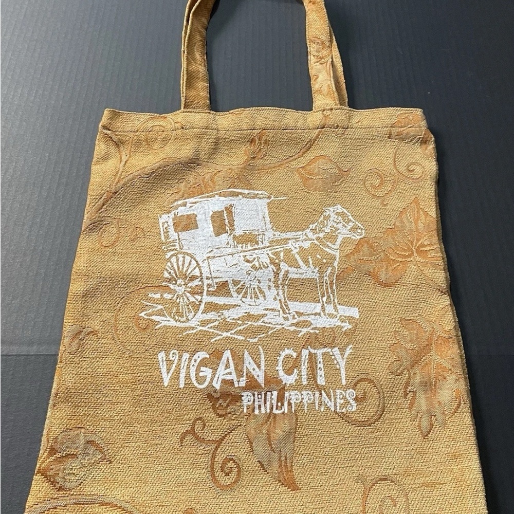 Vigan City Philippines Tote Bag Shoulder Strap Brown White